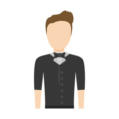 colorful waiter man  over white background  vector illustration