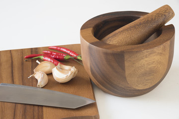 front view of preparation of food in the kitchen