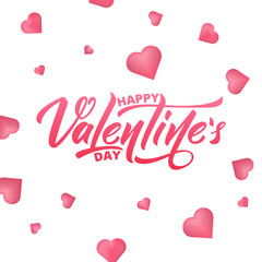 Valentines Day. Text lettering design of Happy Valentine's day