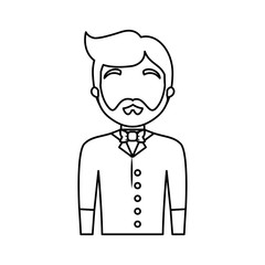 Fototapeta premium avatar bartender icon over white background vector illustration