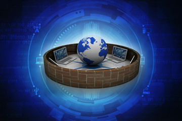 3d rendering Computer network
