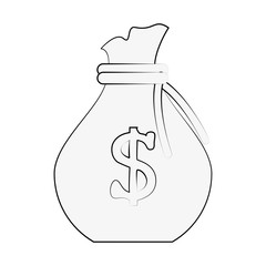 Bag of money icon vector illustration graphic design