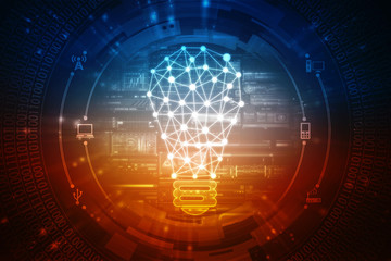 
bulb future technology, innovation background, creative idea concept 
