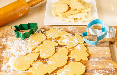 Christmas different form cookies winter selebration background.