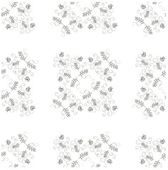 Seamless floral hand drawn monochrome pattern stock vector illustration for print, wallpaper, wrapping paper
