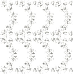 Seamless floral hand drawn monochrome pattern stock vector illustration for print, wallpaper, wrapping paper
