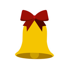 christmas bell with bow decoration season vector illustration