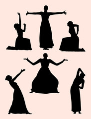 Opera & theater gesture silhouette 02. Good use for symbol, logo, web icon, mascot, sign, or any design you want.