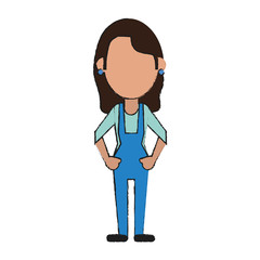 Woman in overrall Icon vector illustration graphic design