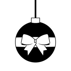 christmas ball wrapped ribbon bow decoration vector illustration
