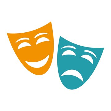 Theater mask isolated icon