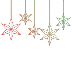christmas ornaments with stars hanging and decoration vector illustration