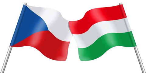 Flags. Czech and Hungary