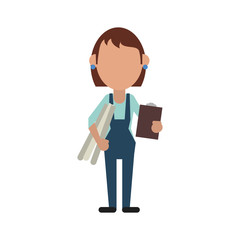 Woman in overrall icon vector illustration graphic design