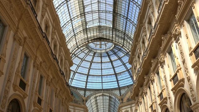 Walking in Galleria Vittorio Emanuele II, gallery, Milano, Milan, Lombardy, Italy
