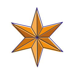 decorative christmas star ornament icon vector illustration