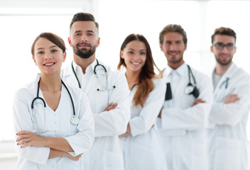 Fototapeta premium portrait of a successful group of doctors interns.