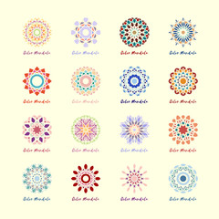 Vector Geometric Mandalas Symbols Set