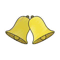 decorative christmas bells ornament icon vector illustration