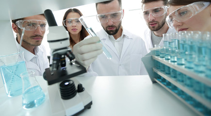 group of pharmacists working in the laboratory.