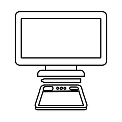 graphic tablet computer gadget designer tool vector illustration