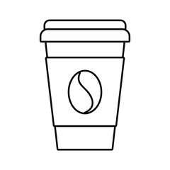 paper coffee cup bean fresh beverage vector illustration