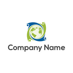 globe human - logo template