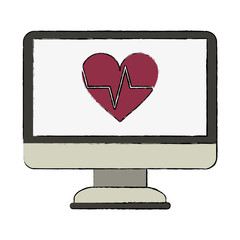Heartbeat machine equipment icon vector illustration graphic design