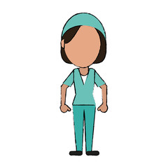 Woman surgeon avatar faceless icon vector illustration graphic design
