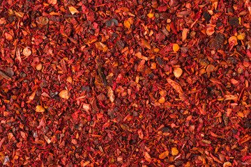dried tomato powder spice as a background, natural seasoning texture