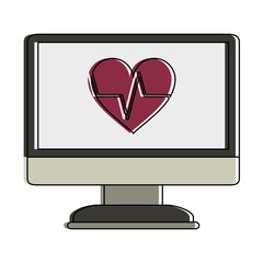 Heartbeat machine equipment icon vector illustration graphic design