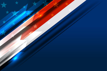 Flag of USA background for independence, veterans, memorial day and other events, Vector illustration Design
