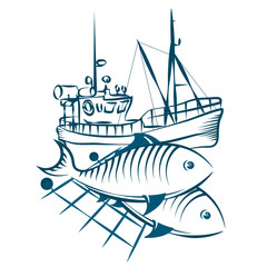 Fishing vessel and fish
