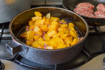 pumpkin in the pan