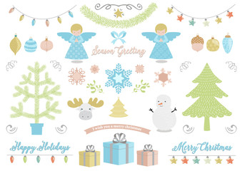 Vector christmas set elements