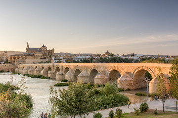 Fototapeta premium Roman Bridge and Guadalquivir river, Great Mosque, Cordoba, Spain