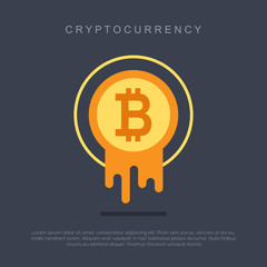 Obraz premium Bitcoin concept. Cryptocurrency logo sigh. Digital money
