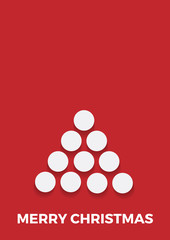 Abstract christmas tree, vertical greeting card in flat design