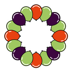 lovely balloons circle trendy ideal for celebration festive vector illustration