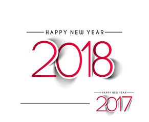 Happy new year 2017 and 2018 Text Design