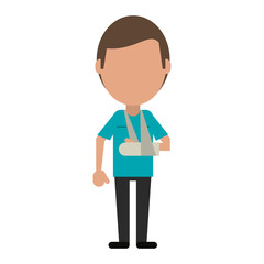 patient with arm Plastered icon vector illustration graphic design