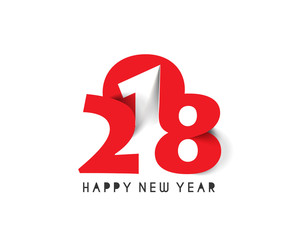 Happy new year 2018 Text Design.