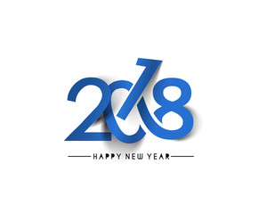 Happy new year 2018 Text Design.