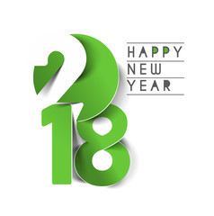 Happy new year 2017 and 2018 Text Design