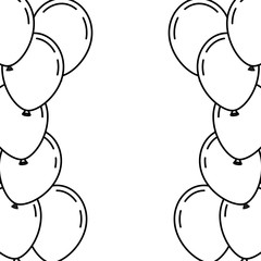 festive border balloons for decoration party card vector illustration