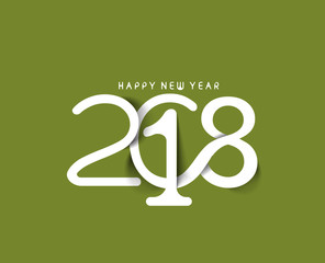 Happy new year 2018 Text Design.