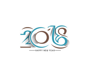 Happy new year 2018 Text Design.