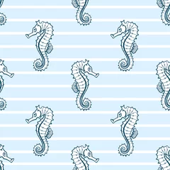 Tapeten Seepferdchen nahtlose Muster © bgirlka