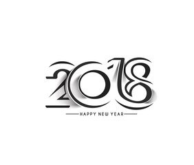 Happy new year 2018 Text Design.