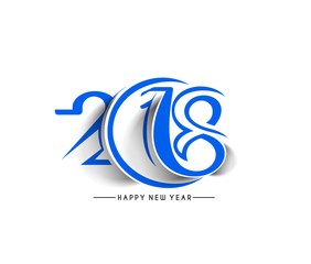 Happy new year 2018 Text Design.